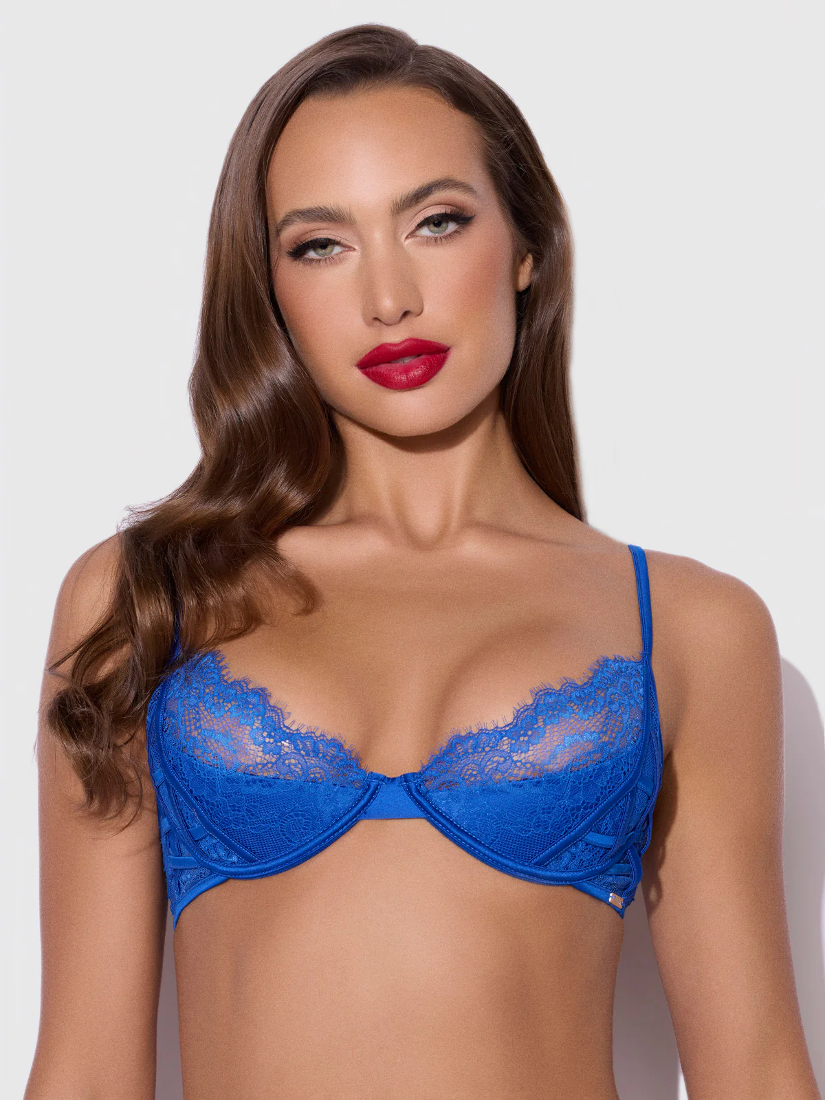 Adelaide Satin & Lace Push Up Demi Bra - Image 2